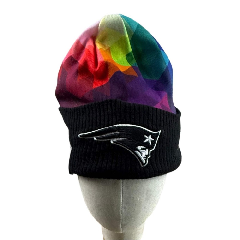 New Era New England Patriots NFL Knit Beanie Hat Multi Color Prism‎ New